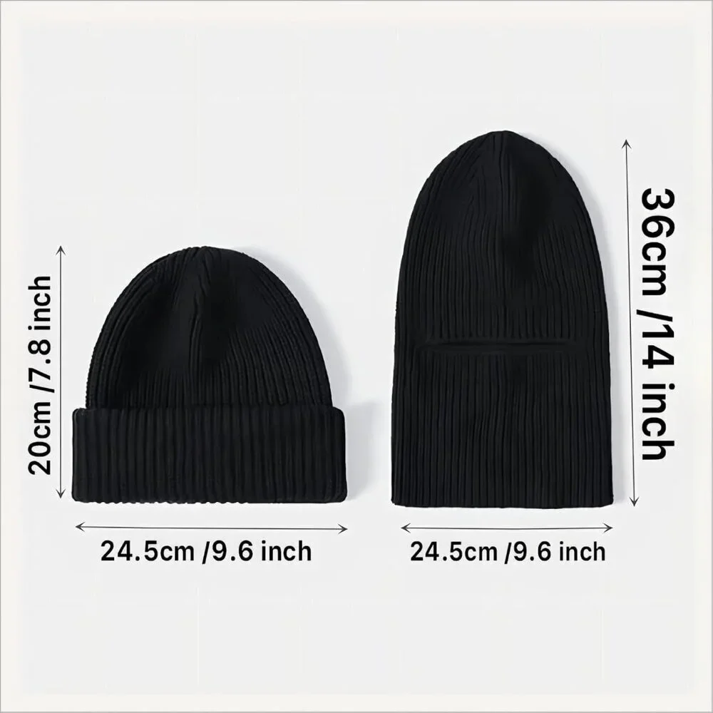 Men's Black Balaclava Ski Mask Beanie Ski Face Mask Winter Warm Skull Cap